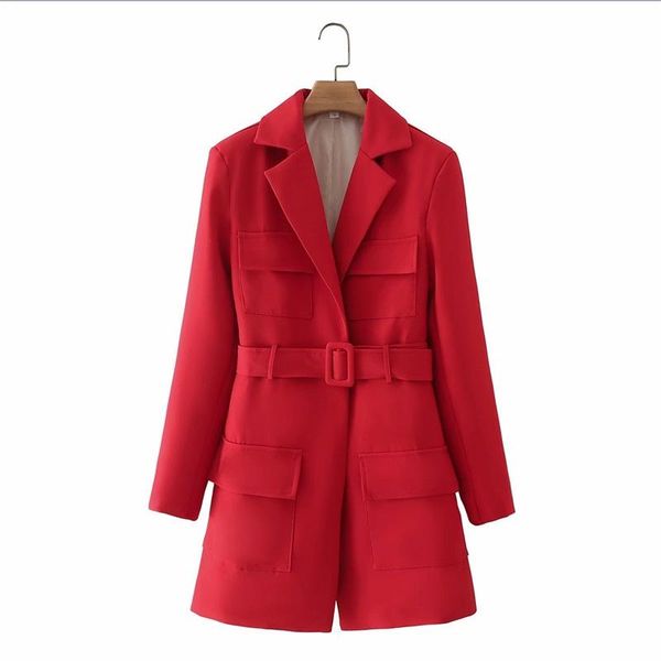 women's suits & blazers mesttraf women 2021 fashion with belt no buttons blazer coat vintage long sleeve pockets female outerwear stree, White;black
women's suits & blazers mesttraf women 2021 fashion with belt no buttons blazer coat vintage long sleeve pockets female outerwear stree, White;black