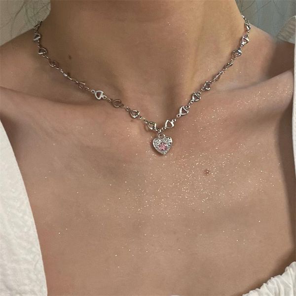 pendant necklaces 2022 punk pink love heart short for women goth vintage fashion charm choker necklace y2k jewelry 90s gifts, Silver
pendant necklaces 2022 punk pink love heart short for women goth vintage fashion charm choker necklace y2k jewelry 90s gifts, Silver