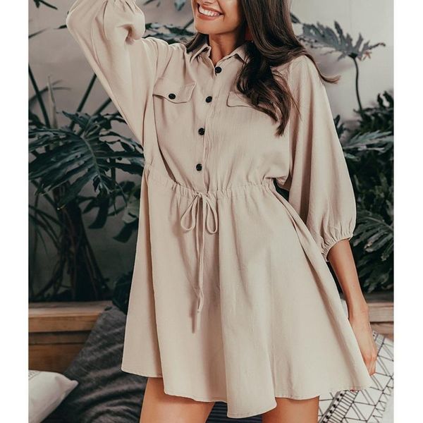 vintage elegant women mini shirt dress casual lantern sleeve short turndown collar lace up linen female autumn dresses, Black;gray
vintage elegant women mini shirt dress casual lantern sleeve short turndown collar lace up linen female autumn dresses, Black;gray