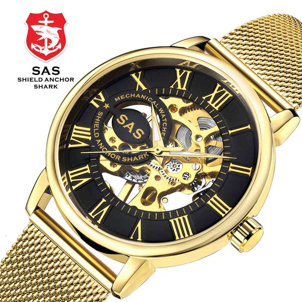 men's and women's neutral hollow mechanical watch shark mesh band watch oem, Slivery;brown
men's and women's neutral hollow mechanical watch shark mesh band watch oem, Slivery;brown