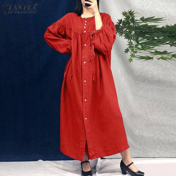 neck loose vestidos casual solid buttons kaftan female soft puff sleeves robe womens autumn long maxi dress plus size dresses, Black;gray
neck loose vestidos casual solid buttons kaftan female soft puff sleeves robe womens autumn long maxi dress plus size dresses, Black;gray