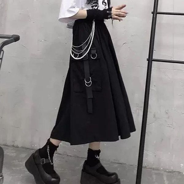 skirts high waist loose a-line women chain side ring pocket midi long hip hop black skirt
skirts high waist loose a-line women chain side ring pocket midi long hip hop black skirt