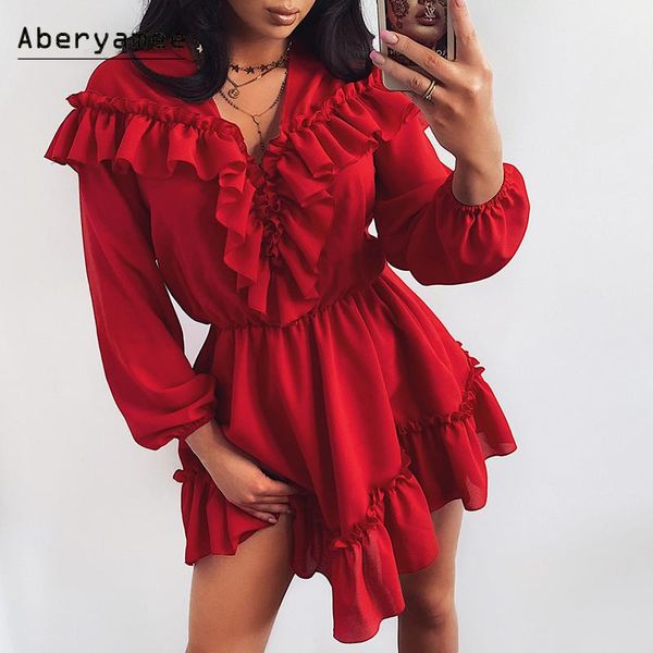 casual dresses dicloud red ruffle party dress women fall winter long sleeve v neck elegant wedding clothing a line mini ladies, Black;gray
casual dresses dicloud red ruffle party dress women fall winter long sleeve v neck elegant wedding clothing a line mini ladies, Black;gray
