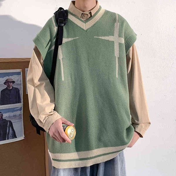 men's sweaters legible sleeveless casual loose knitted vest man spring autumn men 3vt5, White;black
men's sweaters legible sleeveless casual loose knitted vest man spring autumn men 3vt5, White;black