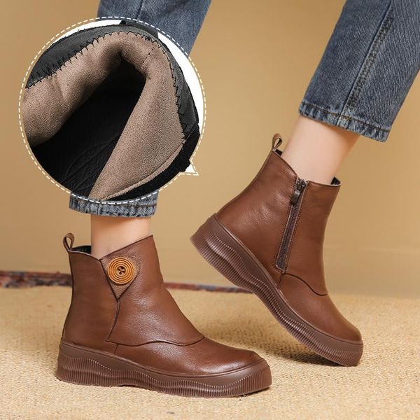 boots genuine leather ankle women winter warm fur shoes high 2021 female snowboots, Black
boots genuine leather ankle women winter warm fur shoes high 2021 female snowboots, Black