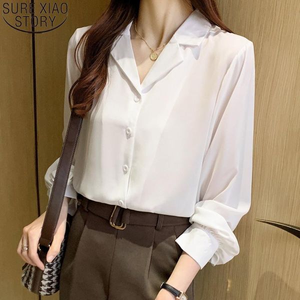 women's blouses & shirts 2021 fall lorean loose chiffon blouse women elegant suit collar button up long sleeve office ladies blusas 11, White
women's blouses & shirts 2021 fall lorean loose chiffon blouse women elegant suit collar button up long sleeve office ladies blusas 11, White