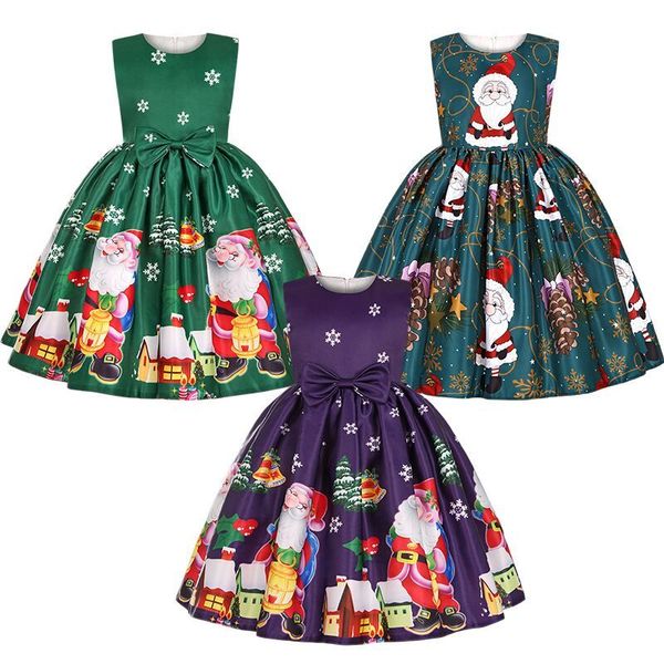 christmas kids dress for girls santa claus pattern bow princess dresses new years party vestidos children clothes 3-10 years, Red;yellow
christmas kids dress for girls santa claus pattern bow princess dresses new years party vestidos children clothes 3-10 years, Red;yellow