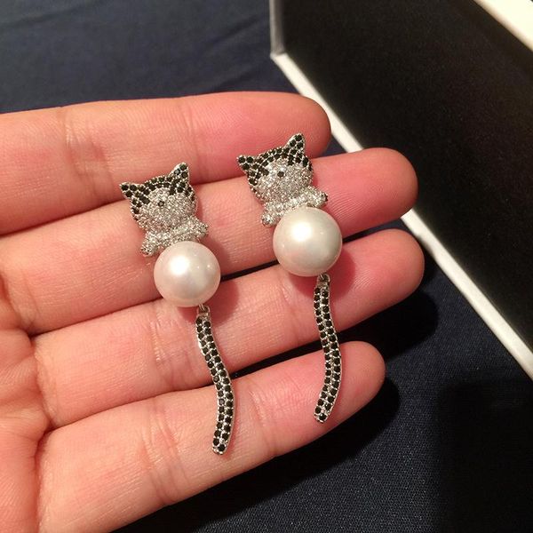 dangle & chandelier cute cat silvery tassel earrings girls jewelry zircon geometric modern for women fashion luxurious maiden gift black pea, Silver
dangle & chandelier cute cat silvery tassel earrings girls jewelry zircon geometric modern for women fashion luxurious maiden gift black pea, Silver