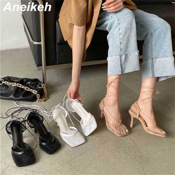 summer shoes for women gladiator sandalias mesh thin heels square toe fashion party riband cross-tied lace-up solid 210507, Black
summer shoes for women gladiator sandalias mesh thin heels square toe fashion party riband cross-tied lace-up solid 210507, Black