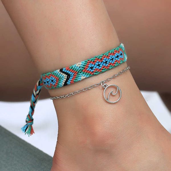 summer beach double layer round wave chain ethnic style hand woven foot accsori, Red;blue
summer beach double layer round wave chain ethnic style hand woven foot accsori, Red;blue