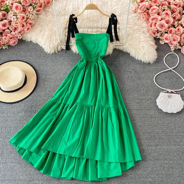 green/khaki/black/white spaghetti strap dress women beach vacation vestidos female sleeveless high waist a-line robe 2021, Black;gray
green/khaki/black/white spaghetti strap dress women beach vacation vestidos female sleeveless high waist a-line robe 2021, Black;gray