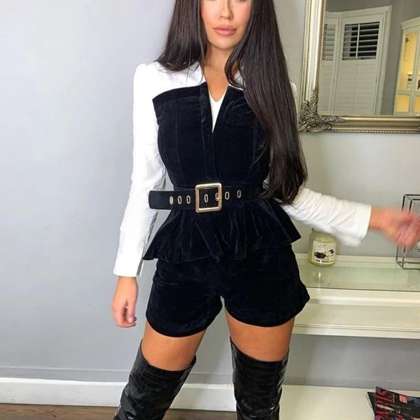 women's tracksuits women polar fleece long sleeved tie shirt contrast color stitching velvet wide-leg shorts pants female with belt bot, Gray
women's tracksuits women polar fleece long sleeved tie shirt contrast color stitching velvet wide-leg shorts pants female with belt bot, Gray