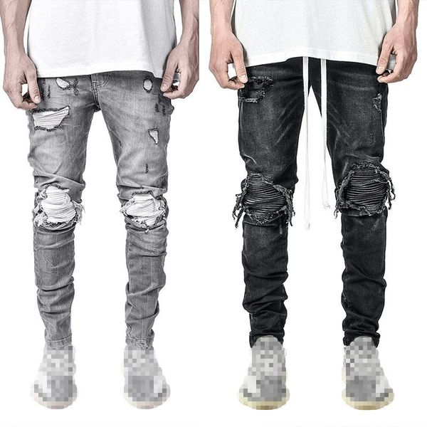 men's jeans black ripped skinny men fashion stretch slim fit mid waist distressed fringe man hip hop destroyed grey denim pants, Blue
men's jeans black ripped skinny men fashion stretch slim fit mid waist distressed fringe man hip hop destroyed grey denim pants, Blue