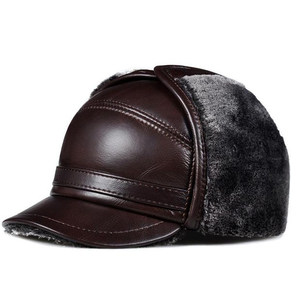 berets genuine leather cap hat men's brand cow skin hats caps ear flap black brown with faux fur inside, Blue;gray
berets genuine leather cap hat men's brand cow skin hats caps ear flap black brown with faux fur inside, Blue;gray