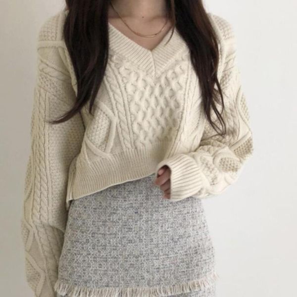 korobov 2021 arrival long sleeve sweaters korean solid back lacing bow sueter mujer v neck knitted crop pullovers women's, White;black
korobov 2021 arrival long sleeve sweaters korean solid back lacing bow sueter mujer v neck knitted crop pullovers women's, White;black