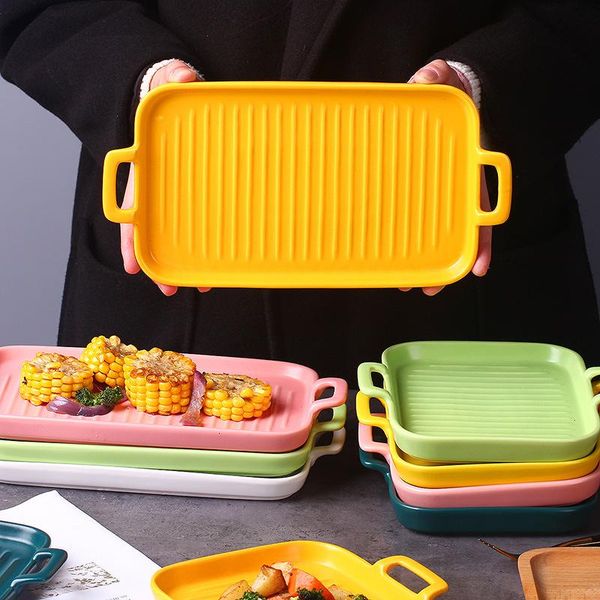 dishes & plates rectangular baking tray binaural ceramic pan barbecue salad plate oven kitchen tableware creative
dishes & plates rectangular baking tray binaural ceramic pan barbecue salad plate oven kitchen tableware creative