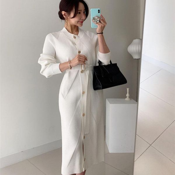 casual dresses elegant o-neck single-breasted women solid sweater dress ol style long sleeve belted knitted mid-length female, Black;gray
casual dresses elegant o-neck single-breasted women solid sweater dress ol style long sleeve belted knitted mid-length female, Black;gray
