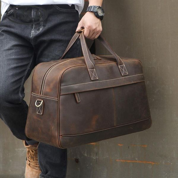 duffel bags leather weekender bag for man vintage cow travel luggage crossbody shoulder travelling handbag
duffel bags leather weekender bag for man vintage cow travel luggage crossbody shoulder travelling handbag