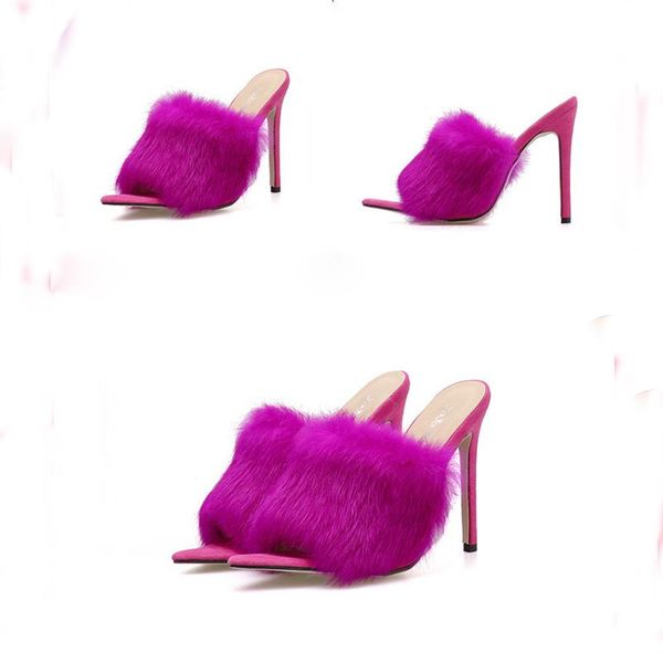 slippers fashion furry purple real hair women's high-heeled sandals indoor outdoor slides shoes ladies 11cm pumps peluche, Black
slippers fashion furry purple real hair women's high-heeled sandals indoor outdoor slides shoes ladies 11cm pumps peluche, Black