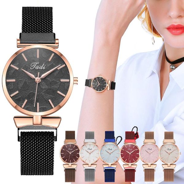 wristwatches 2021 fashion women magnet buckle leaf watches ladies luxury classic quartz analog relogio feminino for gift clock, Slivery;brown
wristwatches 2021 fashion women magnet buckle leaf watches ladies luxury classic quartz analog relogio feminino for gift clock, Slivery;brown