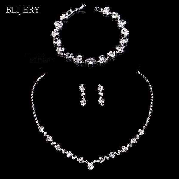 jewelry sets blijery fashion crystal bridal silver color geometric choker necklace earrings bracelet wedding, Black
jewelry sets blijery fashion crystal bridal silver color geometric choker necklace earrings bracelet wedding, Black
