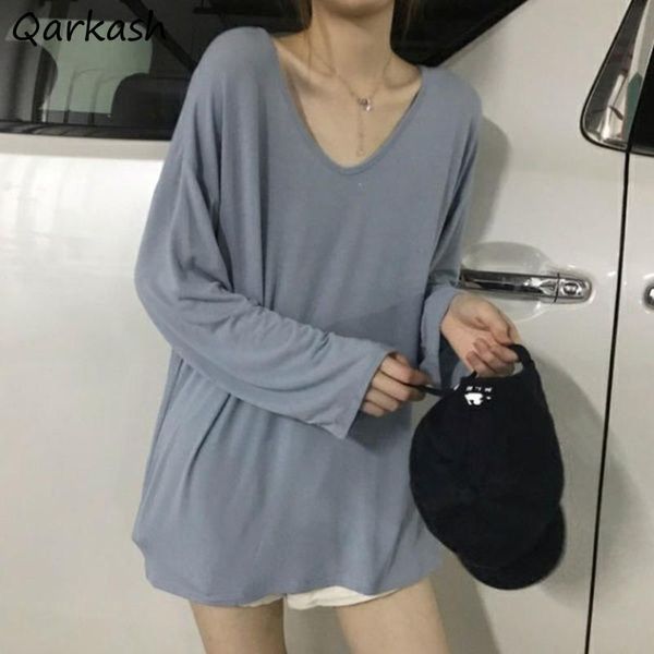 women long sleeve t-shirts spring loose simple solid ins trendy v-neck female chic bf stylish mature all-match sun-proof women's t-shi, White
women long sleeve t-shirts spring loose simple solid ins trendy v-neck female chic bf stylish mature all-match sun-proof women's t-shi, White