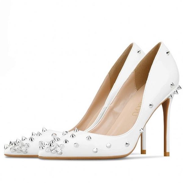 fashion high heels women shoes genuine leather thin heel party rivet pointed toe pumps lady h0002 dress, Black
fashion high heels women shoes genuine leather thin heel party rivet pointed toe pumps lady h0002 dress, Black
