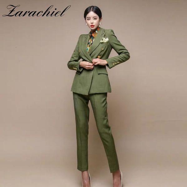 pants fashion green women pant office ladies double-breasted slim fit jacket autumn winter female 2 piece set blazer suits, White
pants fashion green women pant office ladies double-breasted slim fit jacket autumn winter female 2 piece set blazer suits, White