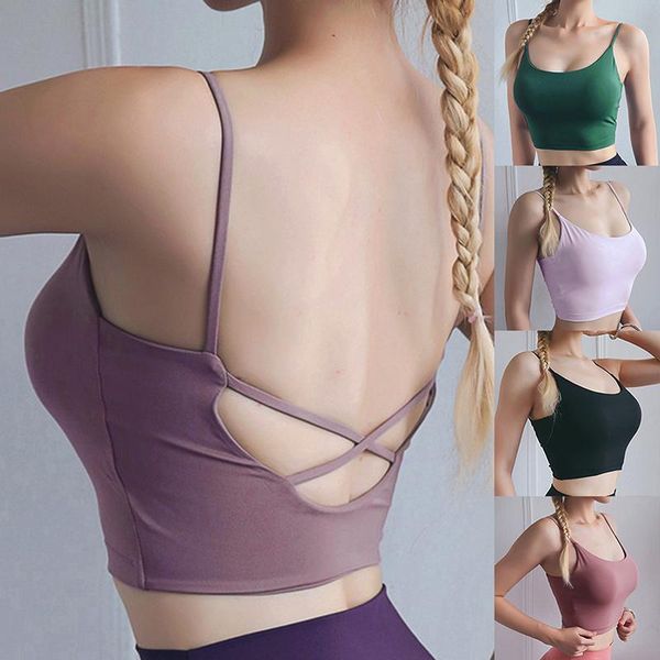 women back cross sport bras strappy sports high impact gym bra yoga fitness crop running workout clothing, White;black
women back cross sport bras strappy sports high impact gym bra yoga fitness crop running workout clothing, White;black