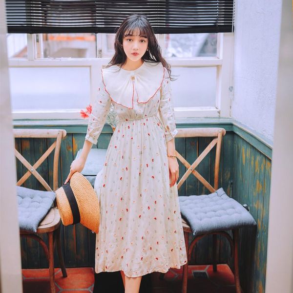 casual dresses 2021 fashion women's literary retro spring embroidered long dress, Black;gray
casual dresses 2021 fashion women's literary retro spring embroidered long dress, Black;gray