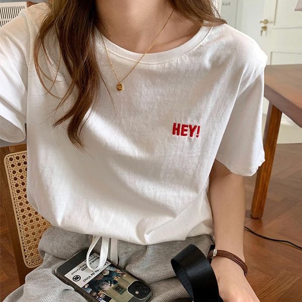 women's t-shirt 2021 summer short sleeve o neck loose korean kawaii letter embroidery t shirt women harajuku girls tee white
women's t-shirt 2021 summer short sleeve o neck loose korean kawaii letter embroidery t shirt women harajuku girls tee white