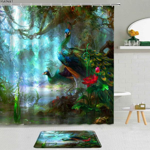 shower curtains 2pcs colorful peacocks curtain oil painting forest flowers green leaves bathroom non-slip bath mat hanging set
shower curtains 2pcs colorful peacocks curtain oil painting forest flowers green leaves bathroom non-slip bath mat hanging set