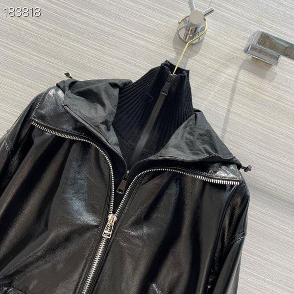 women's jackets 2021 autumn simple handsome stand collar zipper sweater stitched leather jacket fake two-piece slim fit, Black;brown
women's jackets 2021 autumn simple handsome stand collar zipper sweater stitched leather jacket fake two-piece slim fit, Black;brown