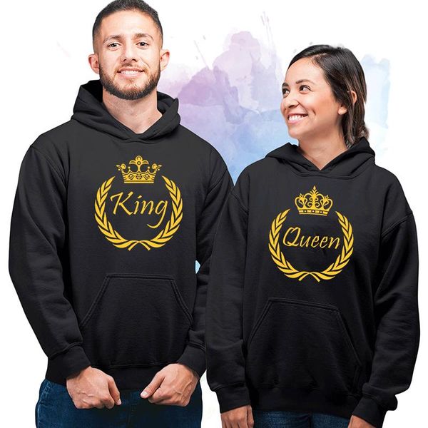 men's hoodies & sweatshirts king and queen print crown design couple hooded autumn winter streetwear pullovers sweatshirt, Black
men's hoodies & sweatshirts king and queen print crown design couple hooded autumn winter streetwear pullovers sweatshirt, Black
