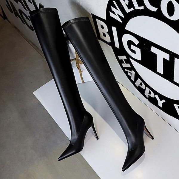 boots women black slim over the knee high fashion winter thigh shoes leather pointed toe long botas
boots women black slim over the knee high fashion winter thigh shoes leather pointed toe long botas