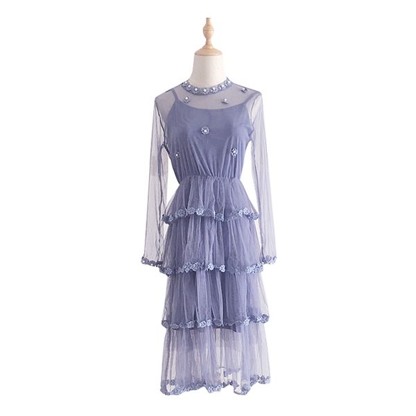 blue mesh ball gown long sleeve stand collar vintage retro midi puff elegant dress cascading ruffle d0717 210514, Black;gray
blue mesh ball gown long sleeve stand collar vintage retro midi puff elegant dress cascading ruffle d0717 210514, Black;gray