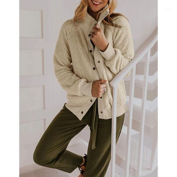 women's wool & blends fashsiualy fashion lamb autumn winter coat women jacket fleece shaggy warm cropped jackets overcoat single breast, Black
women's wool & blends fashsiualy fashion lamb autumn winter coat women jacket fleece shaggy warm cropped jackets overcoat single breast, Black