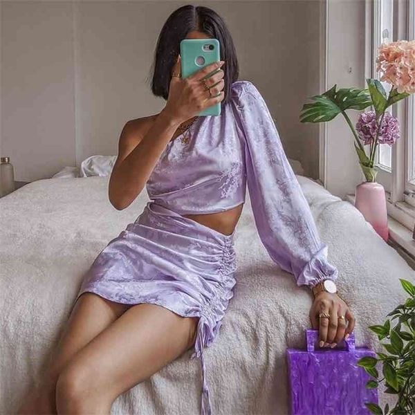 women one shoulder dress bodycon club purple satin mini evening party vestidos two pieces sets 210415, Black;gray
women one shoulder dress bodycon club purple satin mini evening party vestidos two pieces sets 210415, Black;gray