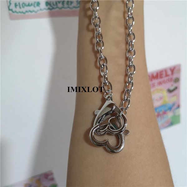 chains 2021 punk stainless steel thick chain heart pendant short choker necklace for women couple hip hop street jewelry accessories, Silver
chains 2021 punk stainless steel thick chain heart pendant short choker necklace for women couple hip hop street jewelry accessories, Silver