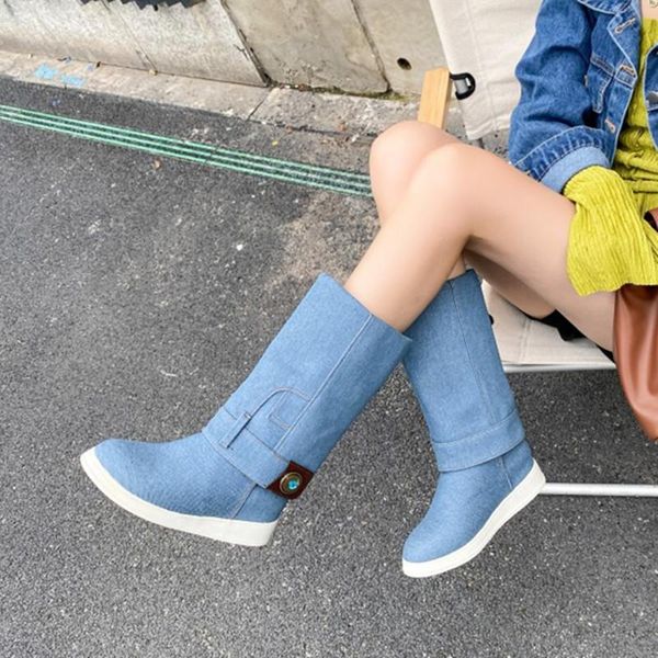 boots lady denim short woman height increasing wedge heel mid-calf fashion female jeans casual shoes dropship, Black
boots lady denim short woman height increasing wedge heel mid-calf fashion female jeans casual shoes dropship, Black