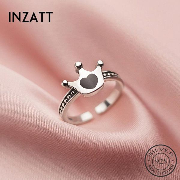cluster rings inzareal 925 sterling silver black enamel heart crown adjustable ring for fashion women party punk fine jewelry accessories, Golden;silver
cluster rings inzareal 925 sterling silver black enamel heart crown adjustable ring for fashion women party punk fine jewelry accessories, Golden;silver