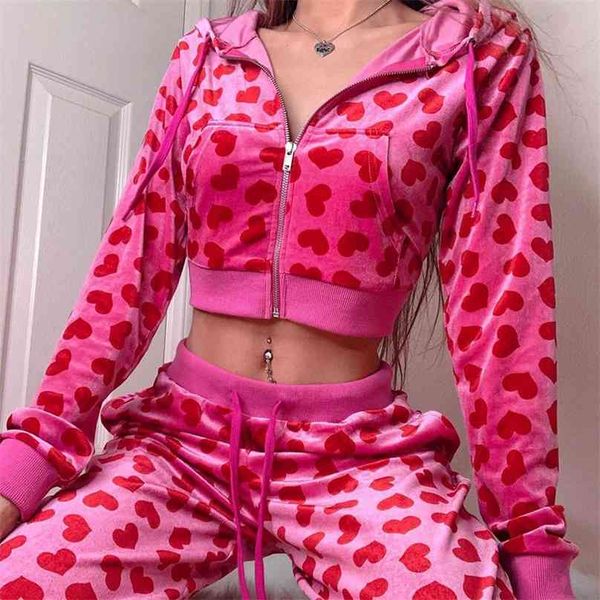 vintage fashion heart printed pink hoodies women zipper up cropped sweatshirt autumn winter jacket basic 2 piece set 210805, Black
vintage fashion heart printed pink hoodies women zipper up cropped sweatshirt autumn winter jacket basic 2 piece set 210805, Black