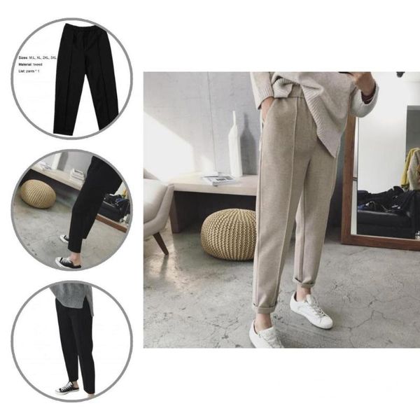 women's pants & capris breathable stylish solid color long harem thicken cropped loose for work, Black;white
women's pants & capris breathable stylish solid color long harem thicken cropped loose for work, Black;white