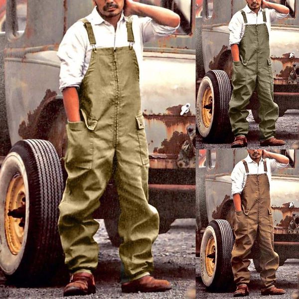 men's jeans retro shoulder strap pants patchwork fashion plus size jumpsuit distressed denim suspenders belt pockets, Blue
men's jeans retro shoulder strap pants patchwork fashion plus size jumpsuit distressed denim suspenders belt pockets, Blue