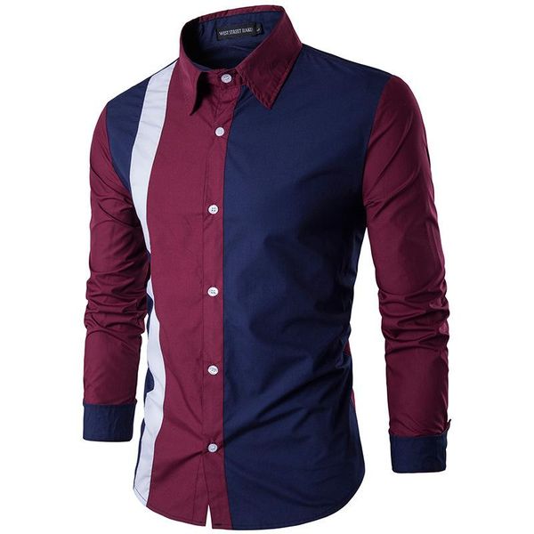 men's casual shirts 2021 white navy patchwork shirt fashion slim fit long sleeve mens clothing social dress, White;black
men's casual shirts 2021 white navy patchwork shirt fashion slim fit long sleeve mens clothing social dress, White;black