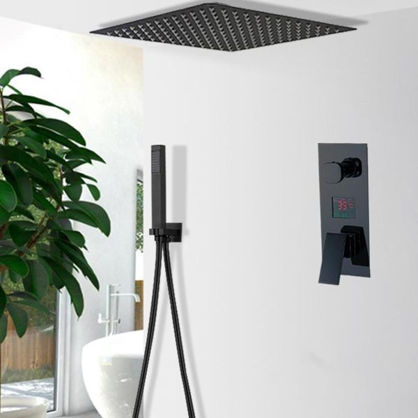 matte black bathroom shower faucet digital set concealed tap ceiling installation ultra-thin head sets
matte black bathroom shower faucet digital set concealed tap ceiling installation ultra-thin head sets