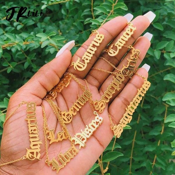 designer necklace luxury jewelry zodiac for women gold taurus aquarius aries pisces old english font stainless steel chain, Silver
designer necklace luxury jewelry zodiac for women gold taurus aquarius aries pisces old english font stainless steel chain, Silver