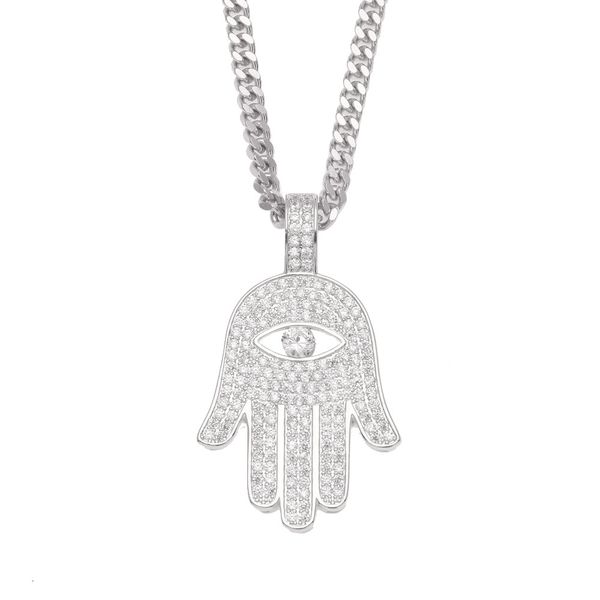 iced out copper hamsa hand pendant necklace cubic zircon fatima palm necklace hip hop mens women jewelry drop 285 n2, Silver
iced out copper hamsa hand pendant necklace cubic zircon fatima palm necklace hip hop mens women jewelry drop 285 n2, Silver