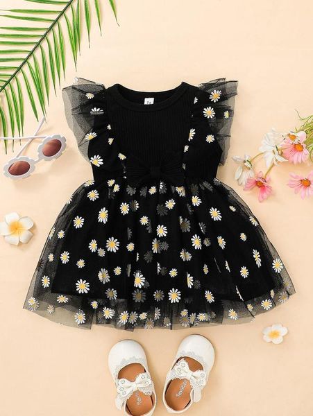 baby bow front ruffle trim contrast daisy mesh dress she, Red;yellow
baby bow front ruffle trim contrast daisy mesh dress she, Red;yellow