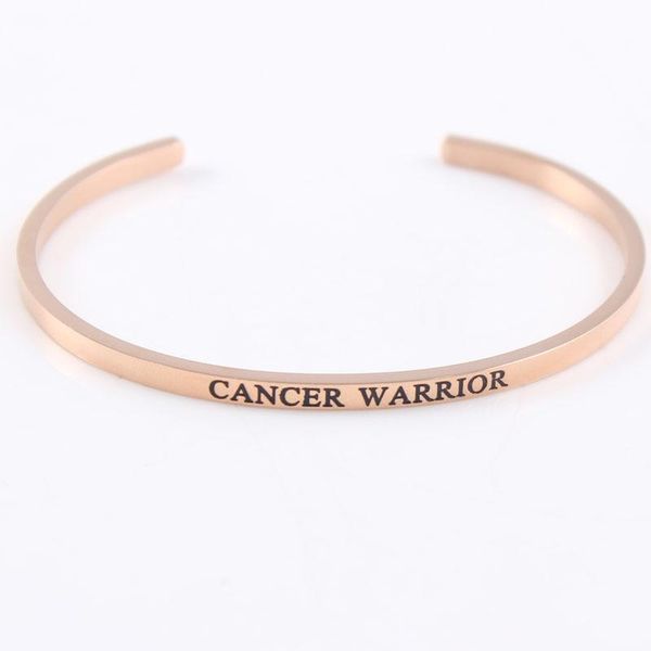 bangle arrival stainless steel open rose gold hand imprint cancer warrior bracelets & bangles for women, Black
bangle arrival stainless steel open rose gold hand imprint cancer warrior bracelets & bangles for women, Black